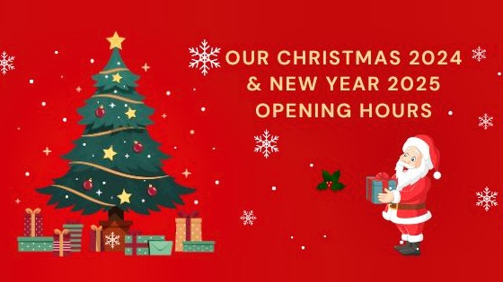 Our Christmas 2024 & New Year 2025 opening hours